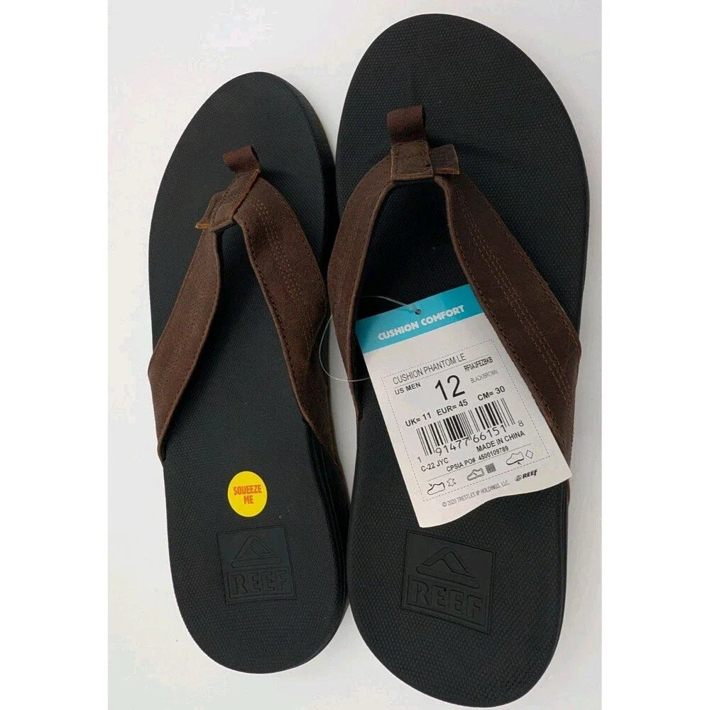 Reef Cushion Phantom 2.0 Le Men's Flip-flop Sandals Black/coffee - 12 Medium